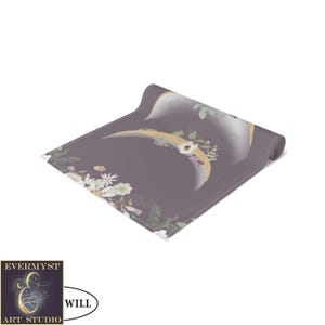 Moon Phases And Wildflowers Table Runner - Witchy Lunar Decor