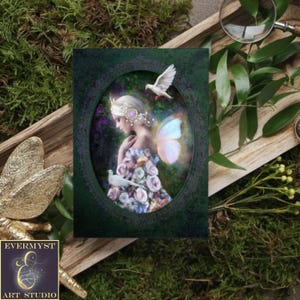 Fairy Greeting Card Peace Flower Fae Beautiful Engagement Sympathy Unique Blank Notecards