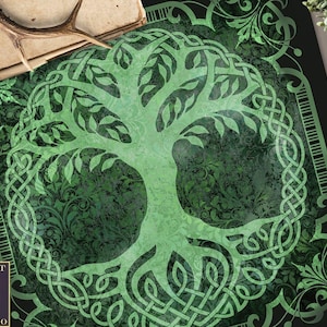 Tarot Altar Cloth - Tree of Life Wicca Pagan Ritual Celtic Theme