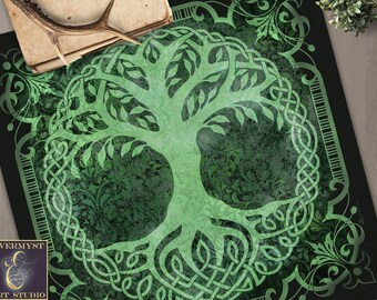 Tarot Altar Cloth - Tree of Life Wicca Pagan Ritual Celtic Theme