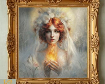 Brigid Divine Feminine Limited Edition Art Print | Signed Numbered | Mythic Archetype Painting