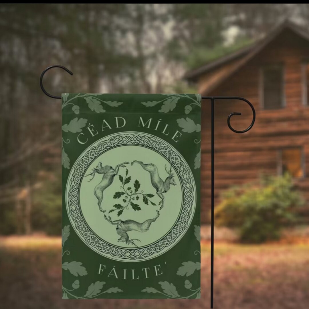 Celtic Garden Flag, Hundred Thousand Gaelic Garden Flag Stags