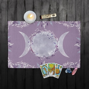 Violet Triple Moon Tarot Cloth Altar Cloth