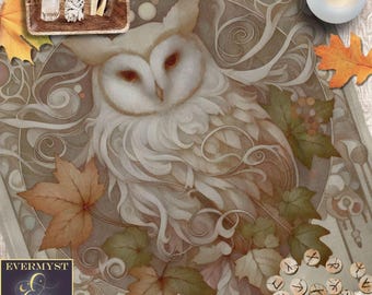 Altar Cloth | Fall Owl Nature Animal Cottage Decorative Textile Decor