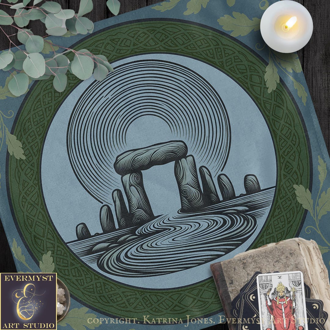 Altar Cloth | Celtic Standing Stones Display Mat | Pagan Textile Decor ...