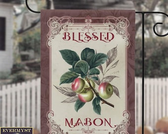 Blessed Mabon Garden Flag, Pagan Wicca Fall Sabbat Banner Sign