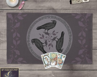 Keltisches Dreifach-Rabenaltar-Tuch | Morrigan Pagan Sacred Space Dekor