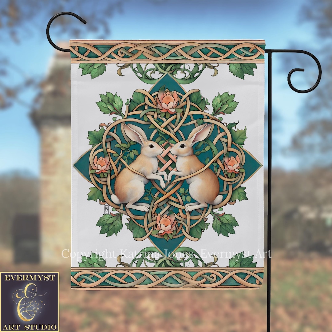 Rabbits Garden Flag, Spring Cottage Bunny Yard Banner - Etsy