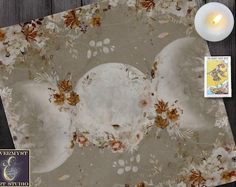 Mabon Table Topper, Autumn Equinox Tarot Cloth, Wiccan