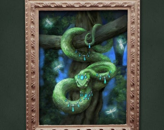 Snake Wall Art, Snake Totem Art, Snake Spirit Animal,  Fantasy Snake Art, Fantasy Art