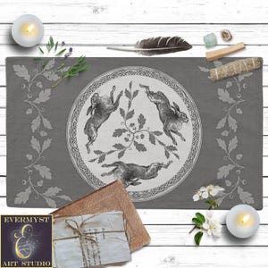 Celtic Hare Altar Cloth Rabbit Altar Decor Celtic Witch Pagan Decor
