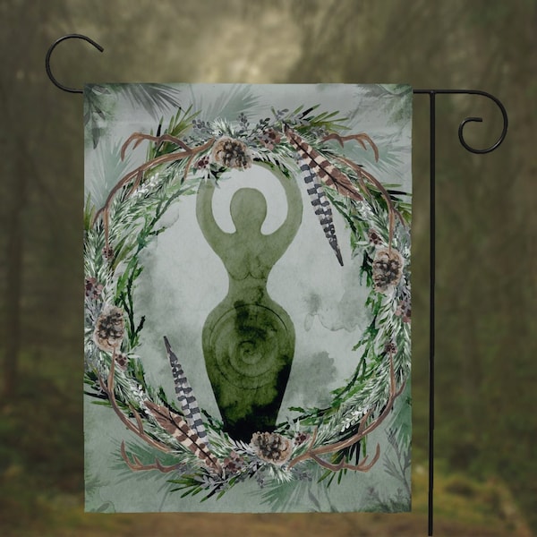 Forest Goddess Garden Flag Witch Pagan Wicca Yard Banner Decor