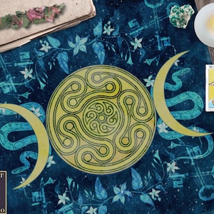 Altar Cloth, Goddess Hecate Altar Tarot Cloth Symbol Of Hecate Witch Magick Pagan Wicca Decoration