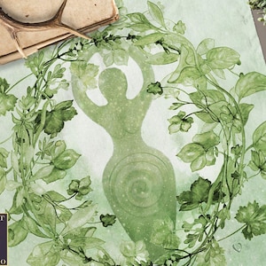 Altar Cloth, Wicca Altar, Green Goddess, Pagan Altar, Green Witch, Ritual Altar Cloth, Tarot Cloth, Pagan Decor, Goddess Altar