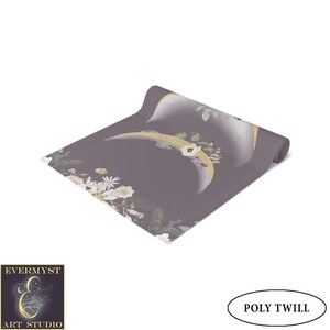 Moon Phases And Wildflowers Table Runner - Witchy Lunar Decor