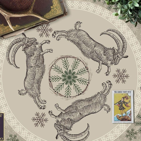 Altartuch | Skandinavisches Yule-Ziegen-Dekorationstuch | Textil Display