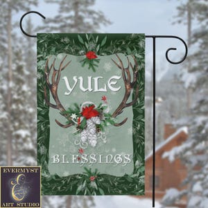 Festive Yule Garden Flag, Winter Solstice Flag