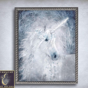 Unicorn Art Print, Unicorn Painting, Fairy Tale Art