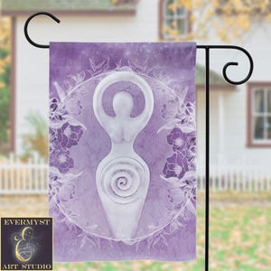 Spiral Goddess Pagan Garden Flag Divine Feminine Symbol Wicca Decor