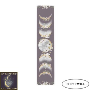 Moon Phases And Wildflowers Table Runner - Witchy Lunar Decor