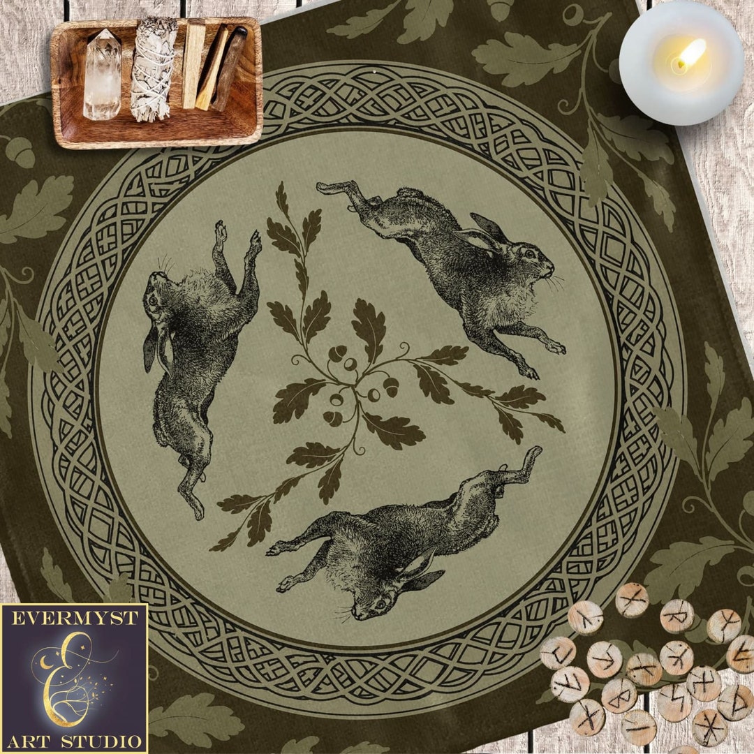 Celtic Hare Altar Cloth - Wiccan Pagan Decor With Rabbit Design - Etsy