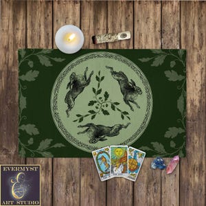Celtic Hare Altar Cloth Rabbit Altar Decor Celtic Witch Pagan Decor