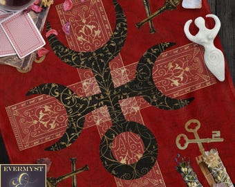 Hecate Symbol Altar Cloth - Square Cotton or Polyester