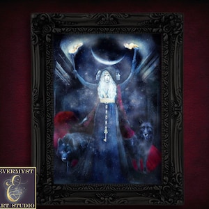 Hecate Art , Goddess Print, Hecate Print, Hecate Painting, Hecate Canvas, Goddess Art , Witchy Decor