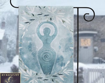 Winter Goddess Garden Yard Flag Winter Solstice Wicca Yule Decor Pagan Gift