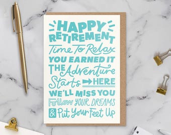 Happy Retirement Card, Goodbye, Let the Adventure Begin, Put Your Feet Up, You Earned it