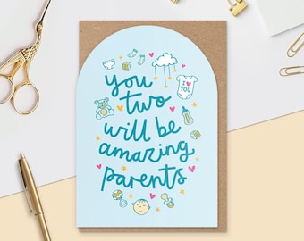 Parents To Be Card: Hand-Lettered Baby Shower Card