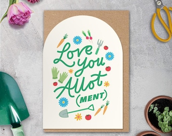 Love You Allotment Card: Gardener Valentine's Day Card