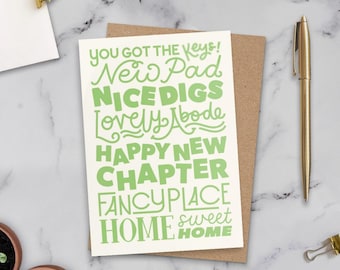 New Home Card: Congratulations, New Pad, Nice Digs