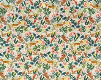 Changing Pad Cover >> Rifle Paper Co. Menagerie Jungle in Natural >> Made-to-Order >> tiger changing pad, jungle changing pad, changing pad
