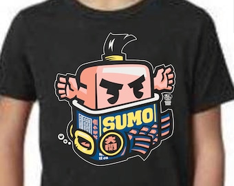 Spam Sumo - Youth Tshirt, Popular Hawaiian Food, Japanese Wrestling Fugu Anime Streetware, Child Gift