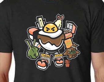 Grinds Bot Men's Tshirt, Hawaiian Food Favorites, Loco Moco, Spam Musubi, Malasada, Creative Anime Robot, Unisex Gift