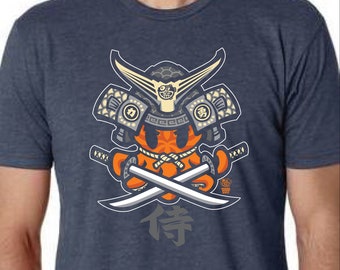 Samurai Tako Men's Tshirt, Japanese Octopus Warrior, Kawaii Tee, Anime Streetware, Unisex Tee