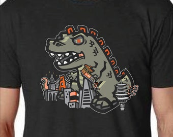 SF Dino Men's Tshirt, San Francisco Souvenir, Kawaii Japanese Art Streetware, Anime Unisex Tee