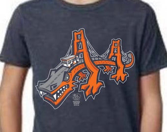 Golden Gate Dragon - Youth Tshirt, San Francisco Bridge, Japanese Anime Streetware, Child Gift Tee