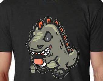 Spam Dino Men's Tshirt,  Kawaii Dinosaur, Japanese Anime Streetart, Short Sleeve Unisex Tee