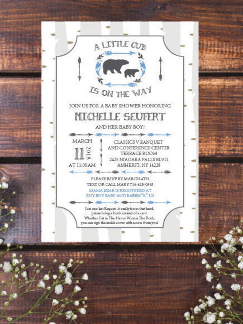 Little Cub Baby Shower Invite Bear Baby Shower Invitation Etsy Little Cub Baby Shower Invite Bear Baby Shower Invitation Etsy
