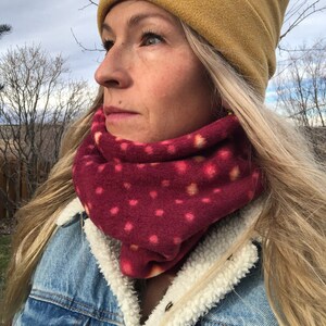 Maroon Diamond Aztec Fleece Neckwarmer