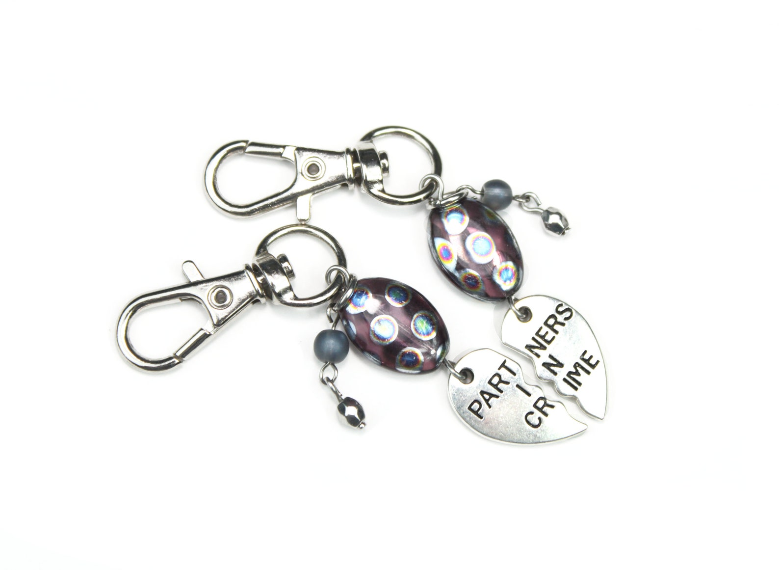 PARTNERS IN CRIME zipper pull set/best friends bag charm Etsy