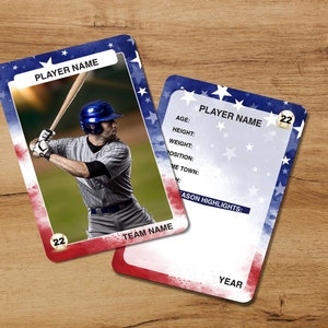 Cartes à collectionner en métal personnalisées de baseball, Cartes à collectionner de sport d'équipe de baseball, Souvenirs de sport personnalisés, Cadeau pour les amateurs de baseball
