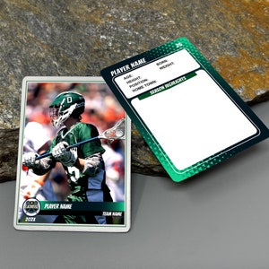 Carte à collectionner personnalisée en métal de crosse, carte à collectionner personnalisée pour entraîneur d'équipe de club d'athlètes, carte photo pour école, cadeau d'anniversaire souvenir.