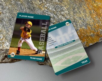 Custom Metal Baseball Trading Card, Personalized Sports Athlete Trading Card, Any Sports/Activity Custom Photo Metal Card, Memorabilia Gift.