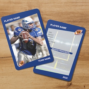 Cartes à collectionner en métal personnalisées de football, Cartes de sport imprimées personnalisées, Cartes en métal photo pour sports/activités, Cadeaux souvenirs pour maman, papa