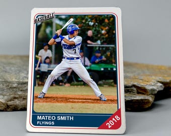 Personalized Vintage Metal Trading Card, Custom Sports Athlete Coach Team Baseball Trading Card, School Photo Metal Card, Memorabilia Gift.