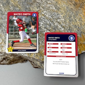 Carte à collectionner en métal de baseball personnalisée pour future star athlète, entraîneur, carte à collectionner photo d'équipe d'école, cadeaux d'anniversaire de fans de sport.