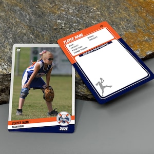 Cartes à collectionner personnalisées en métal pour sport de softball, carte de softball photo personnalisée, cadeaux souvenirs de joueur de softball pour équipe, entraîneur, athlète, maman.